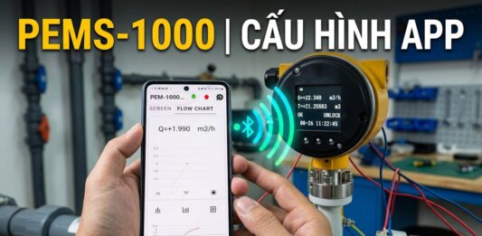 Chia sẻ tính năng kết nối Bluetooth từ điện thoại với Flowmeter PEMS-1000 Aplisens | Xem và cấu hình